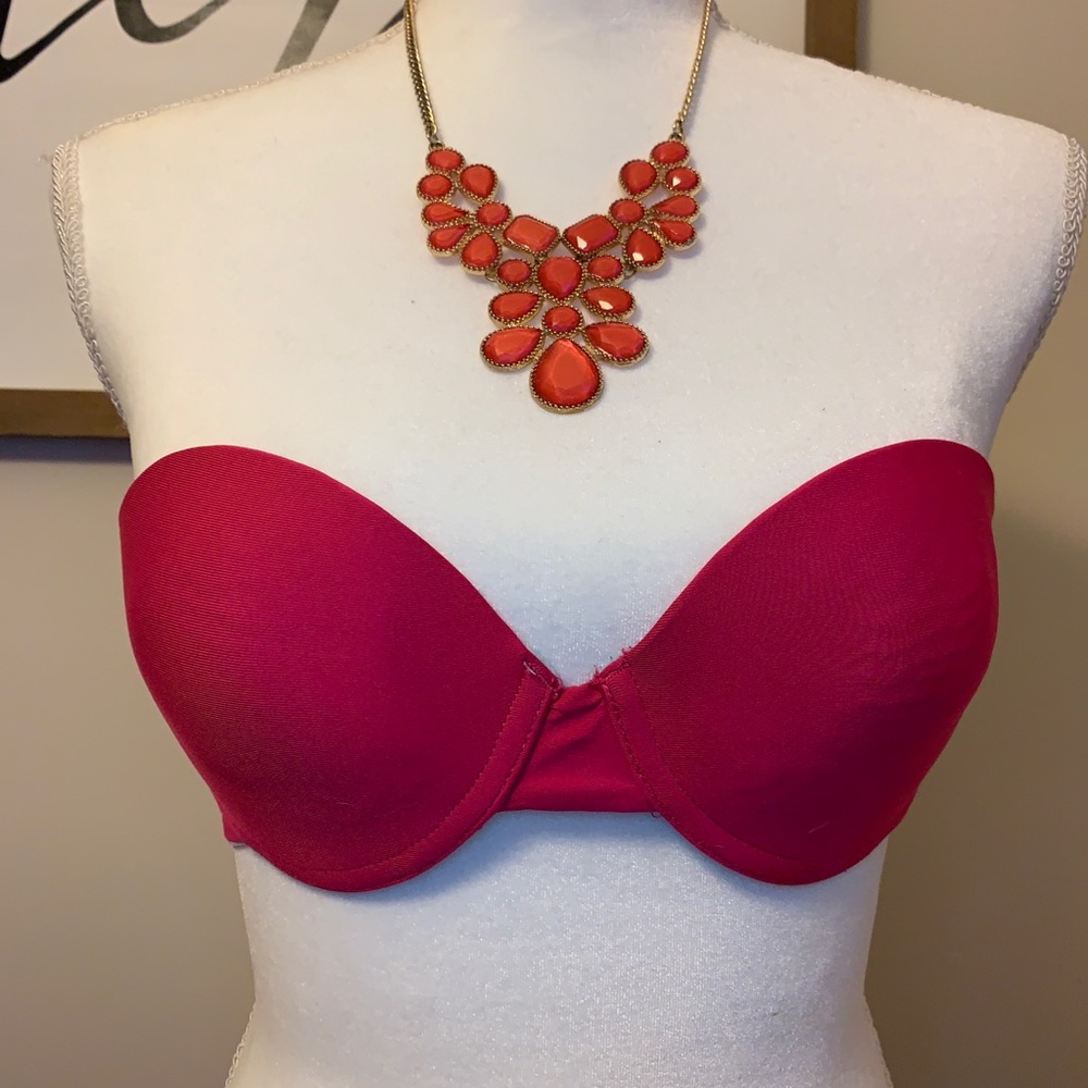 SOLD hot pink strapless bra